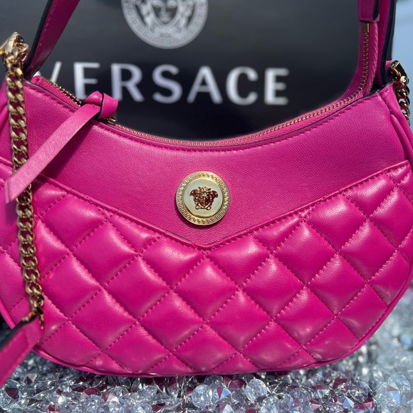 NWT VERSACE LEATHER QUILTED HOBO BAG - Picture 3 of 12
